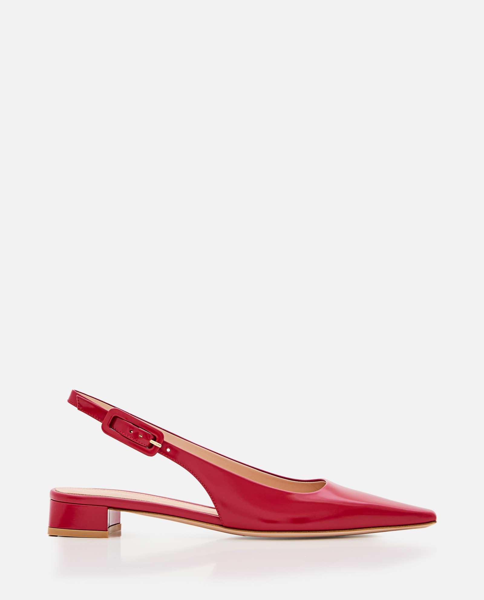 Shop Gianvito Rossi Tokio Leather Sling-back In Red