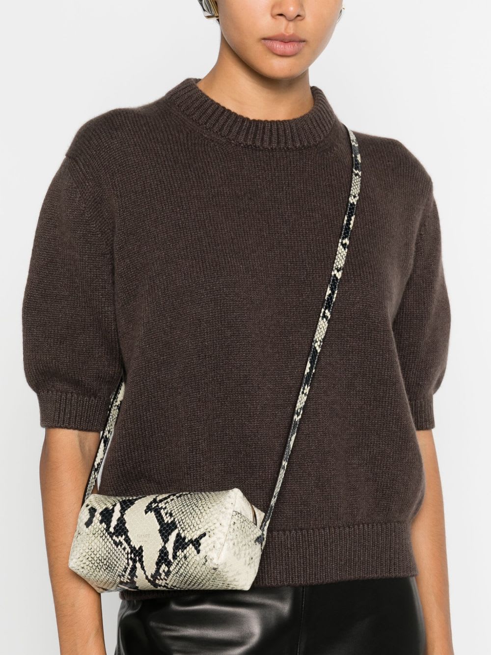 Khaite Kye Mini Leather Crossbody Bag In Sand