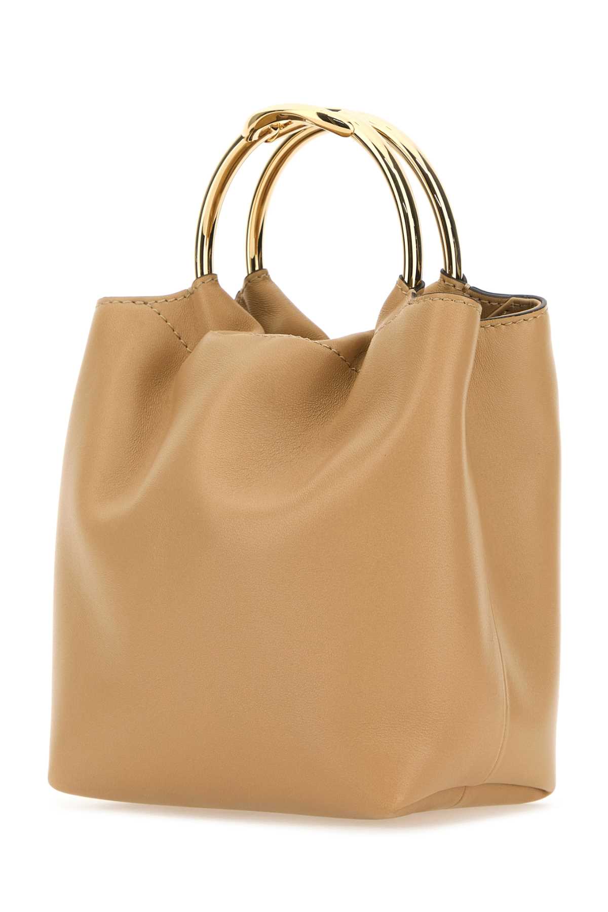 Shop Valentino Beige Leather Bucket Bag In Cappuccino