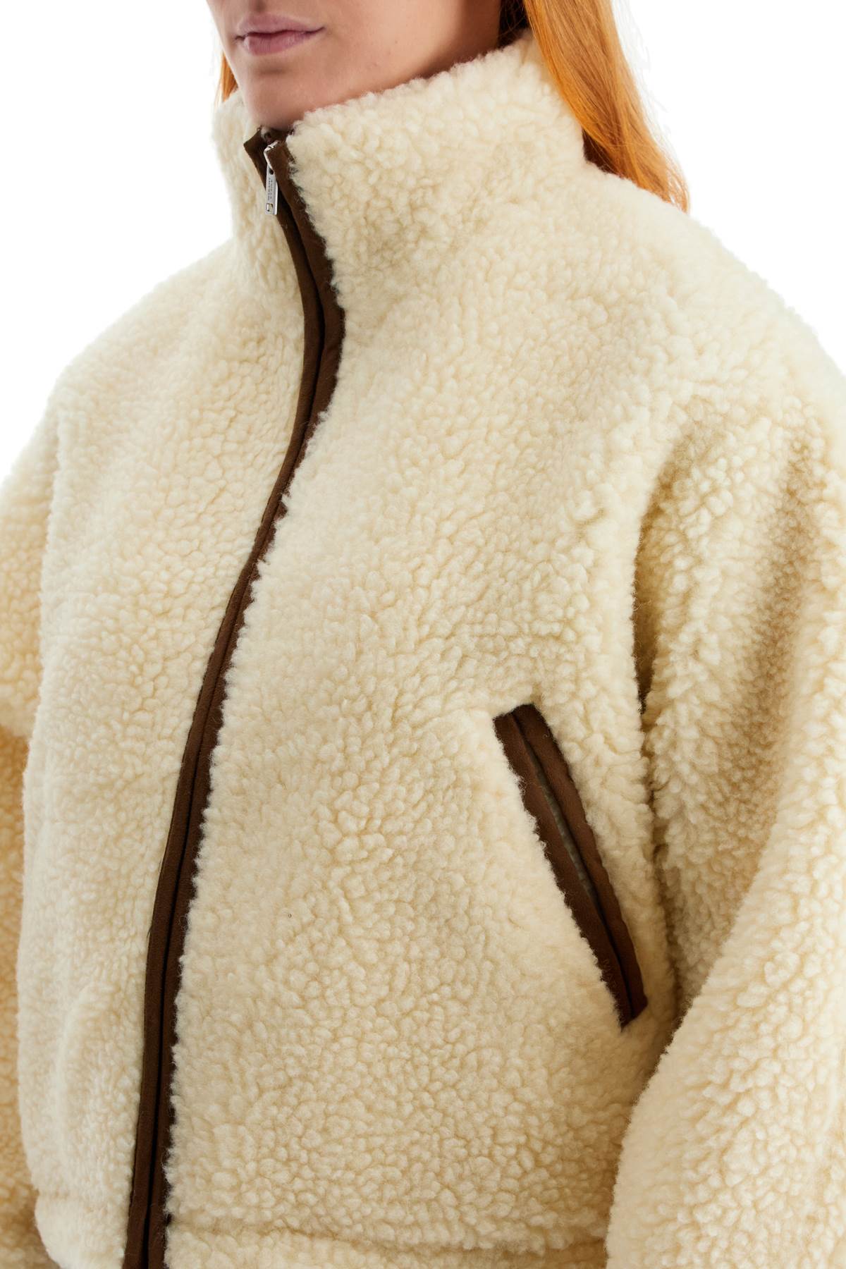 Shop Marant Etoile Teddy Mackensy Jacket In Beige