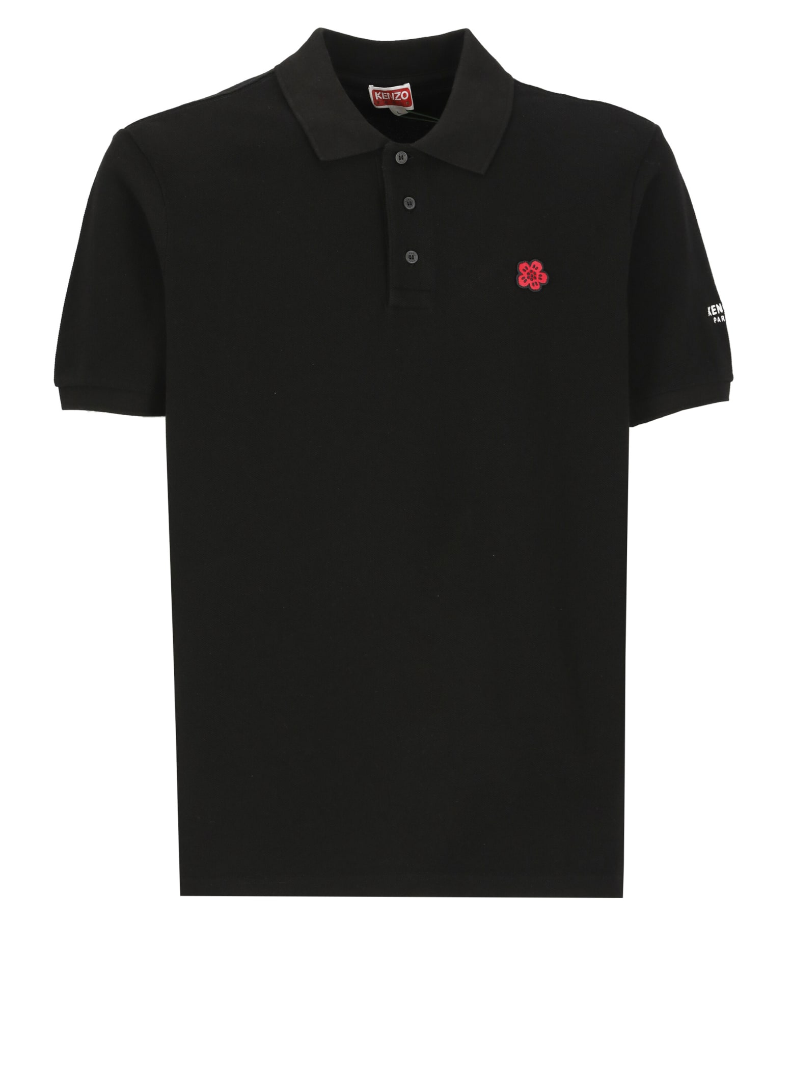 Shop Kenzo Boke Flower Polo Shirt In Black