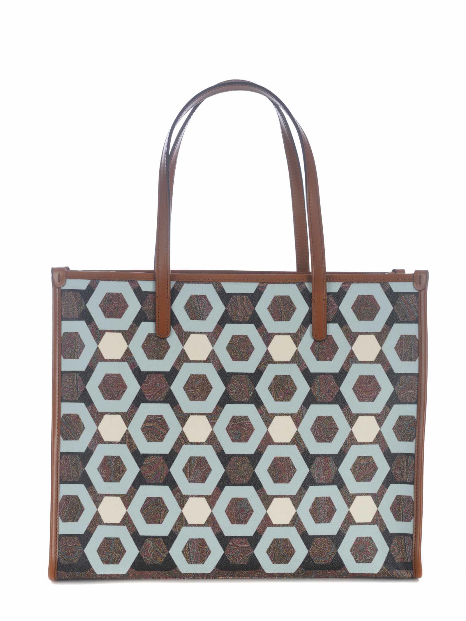 Shop Etro Shopping Bag  Medium Geometric Paisley Jacquard