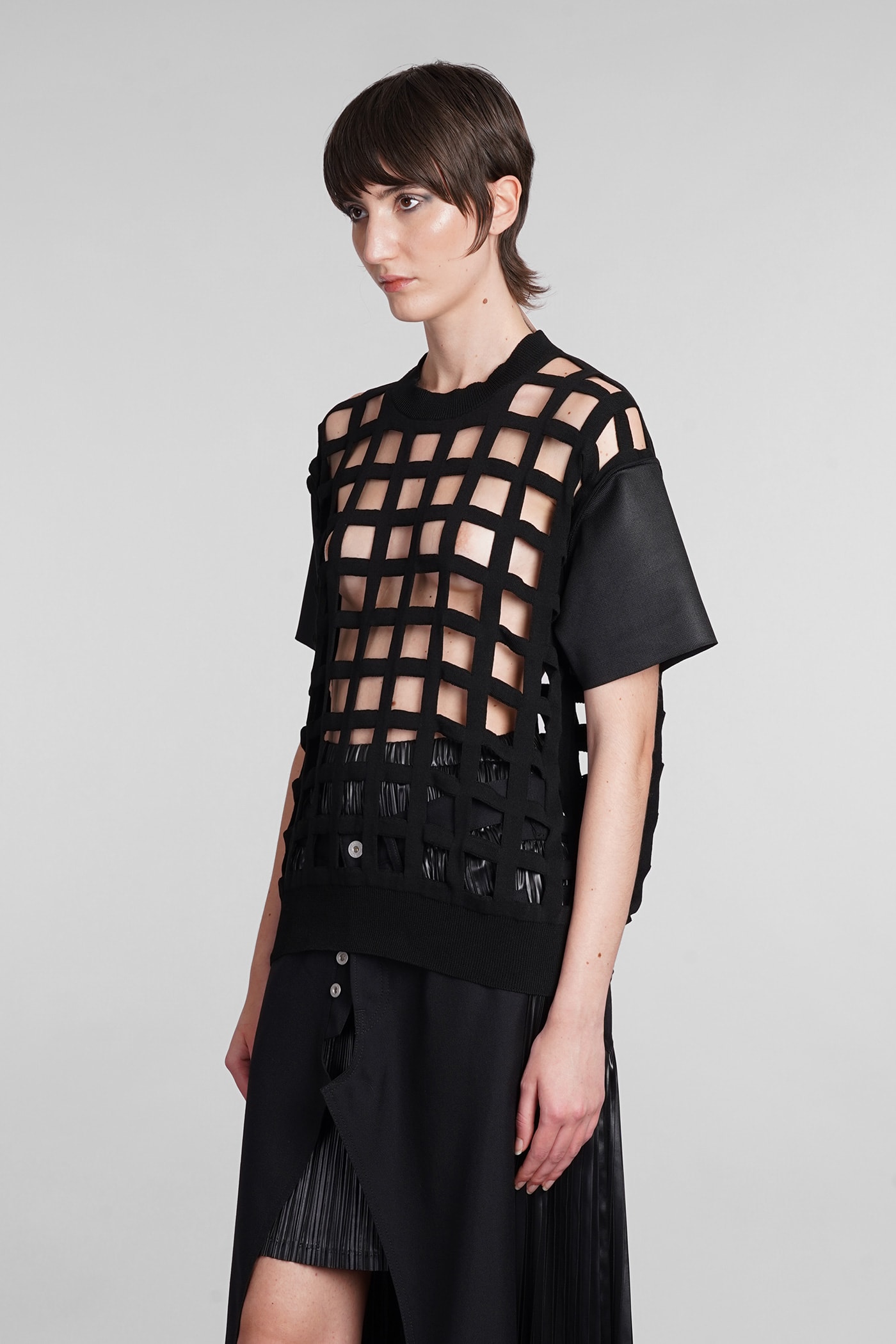 Shop Junya Watanabe T-shirt In Black Polyester