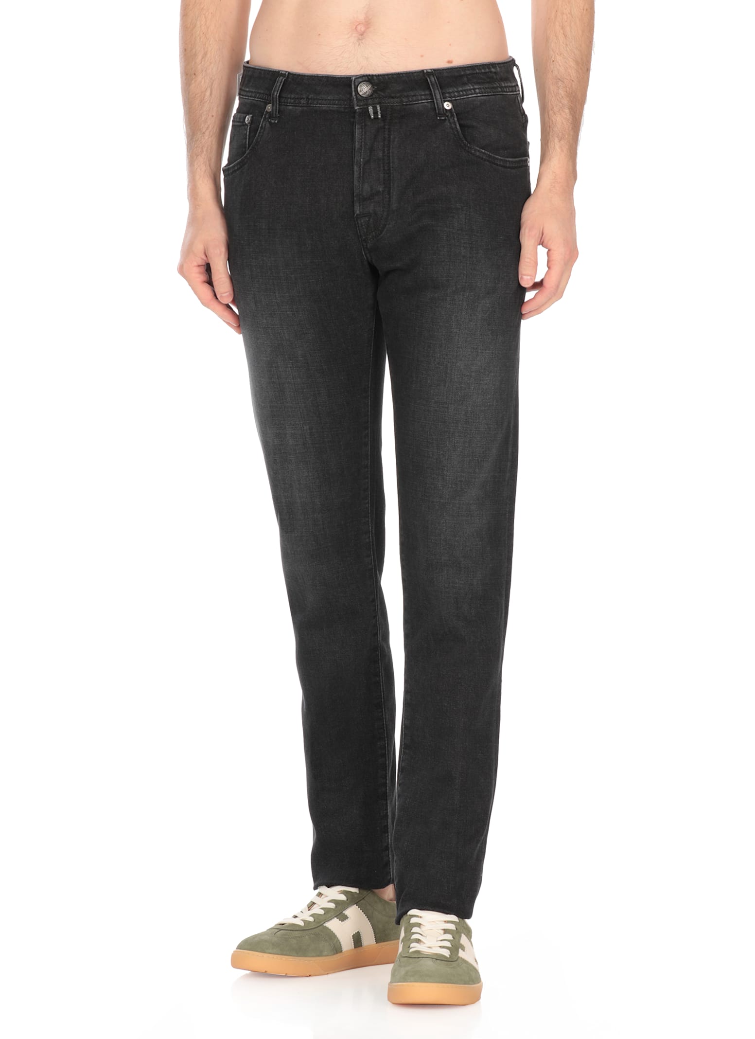 Jacob Cohen Black Cotton Nick Jeans In Black