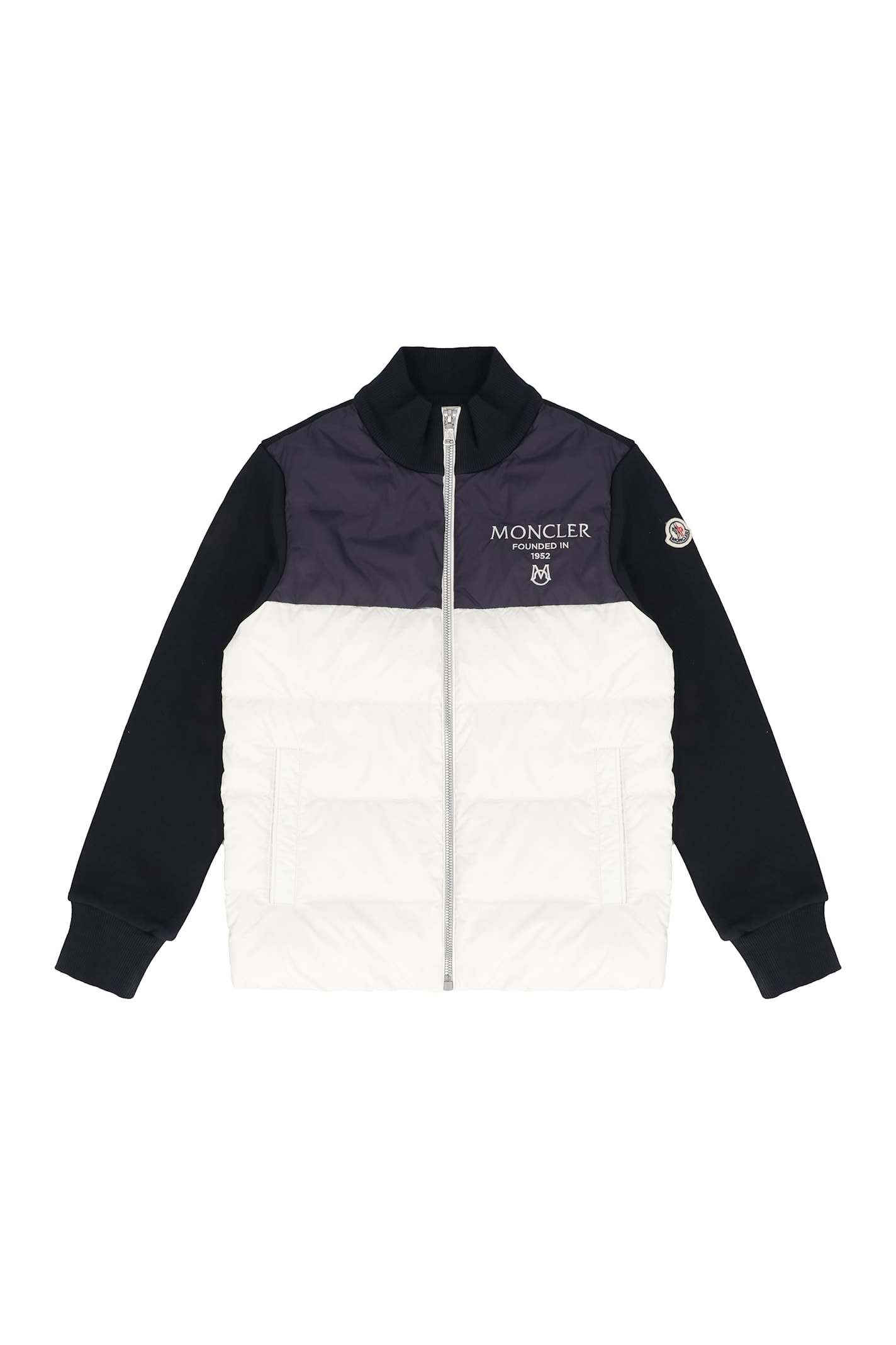Moncler Zip Up Cardigan In Blue