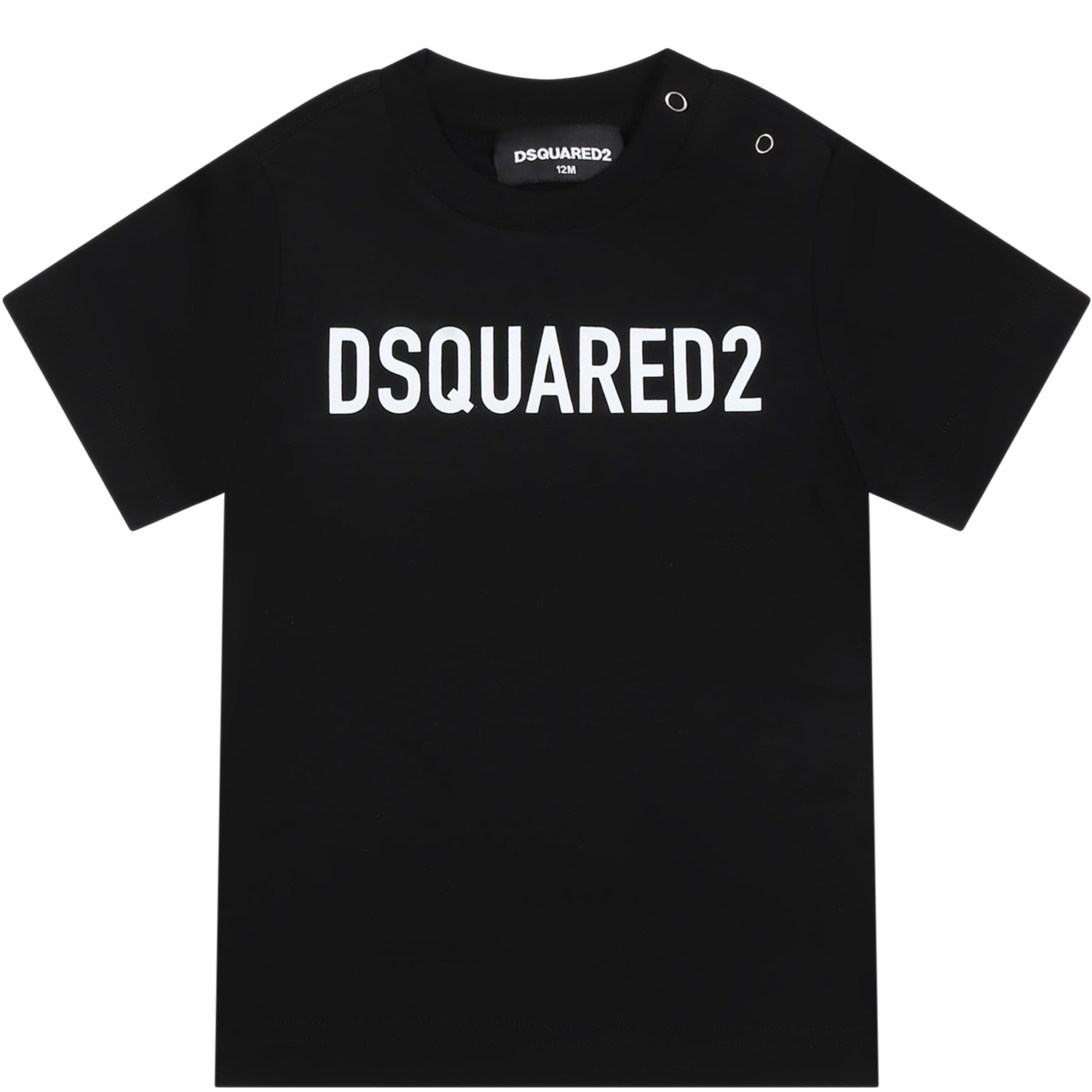 Dsquared2 Black T-shirt For Baby Boy With Logo