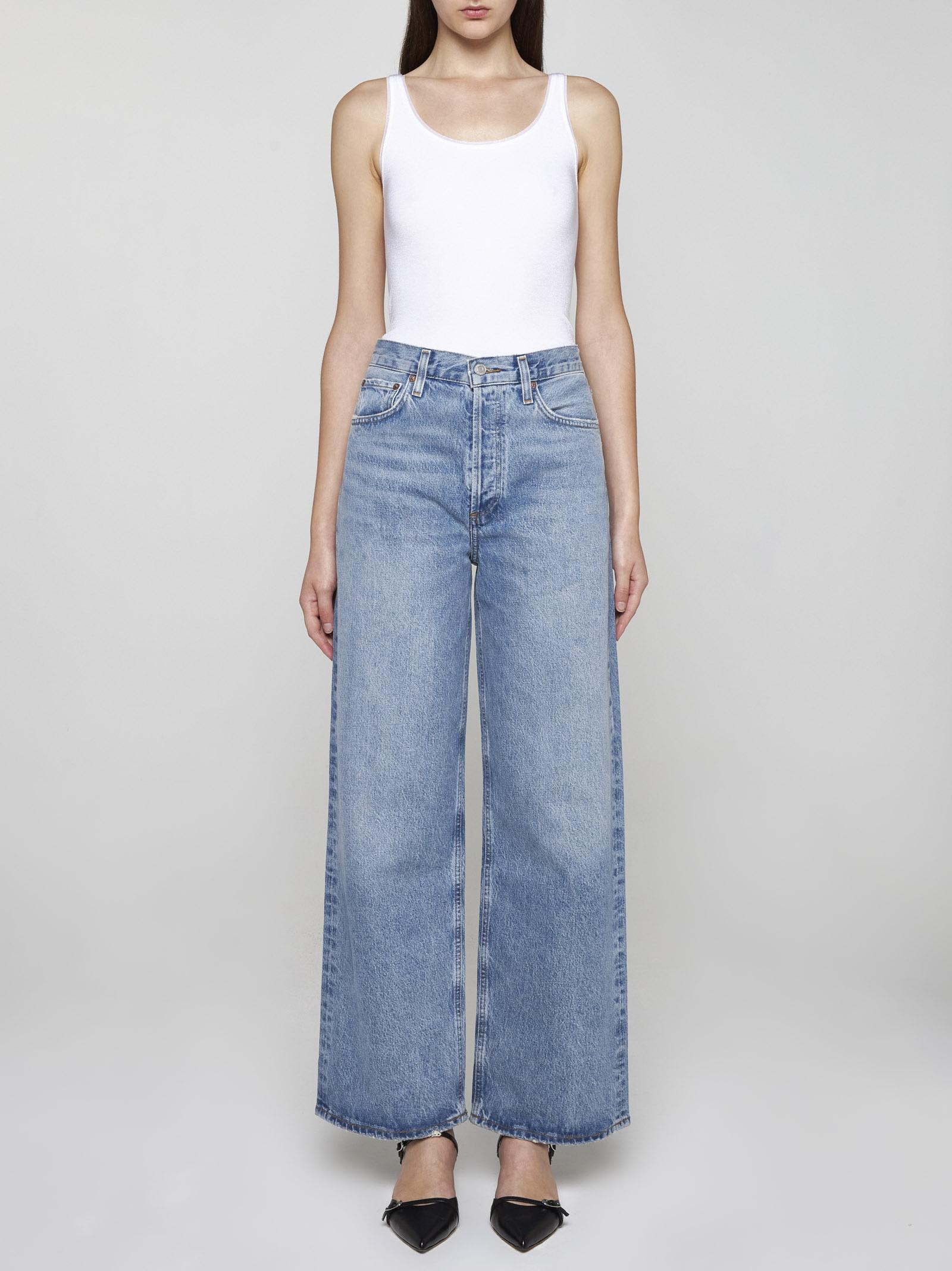 Shop Agolde Low Slung Baggy Jeans In Blue