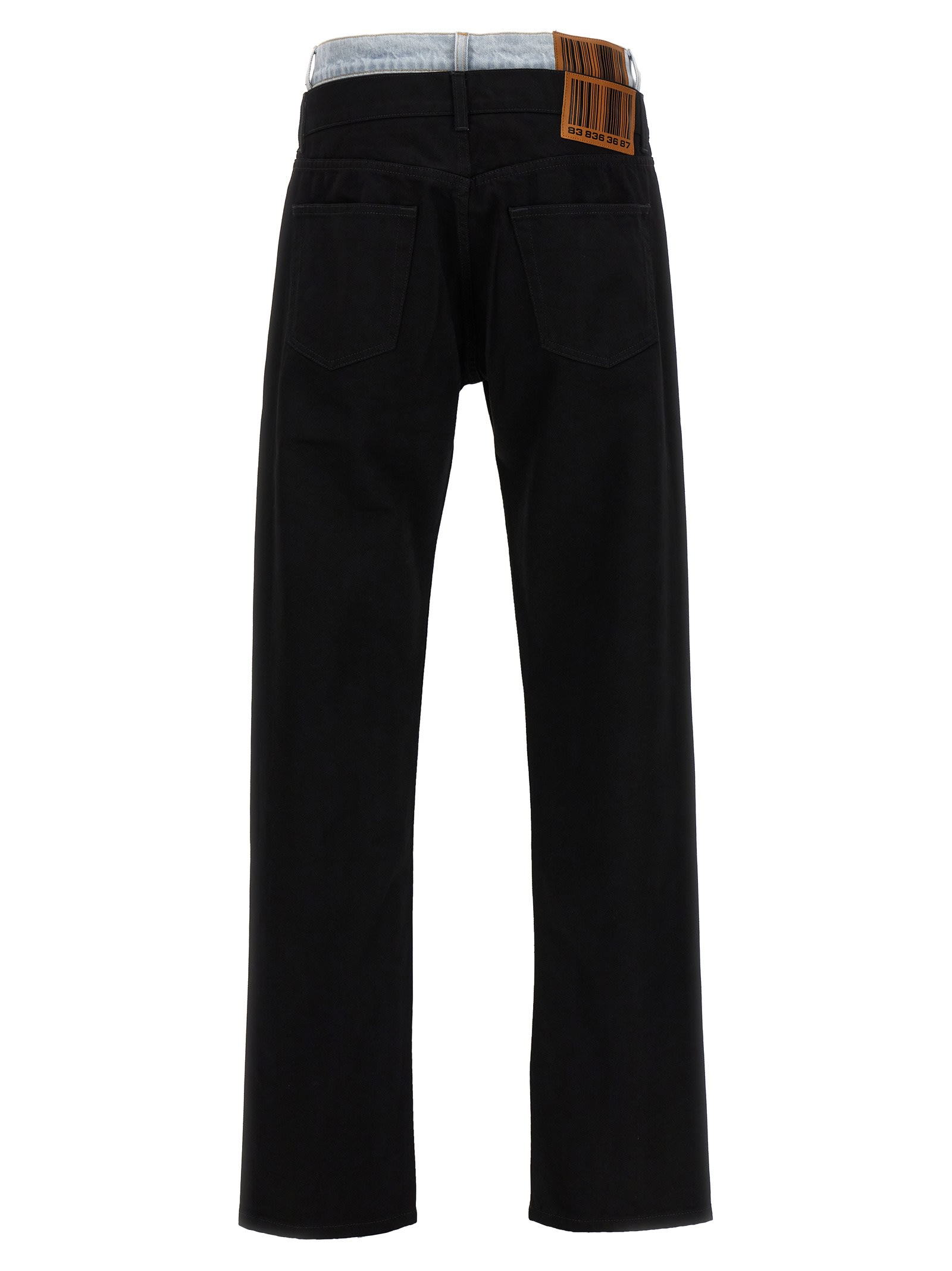 Shop Vtmnts Double Waist Jeans In Black