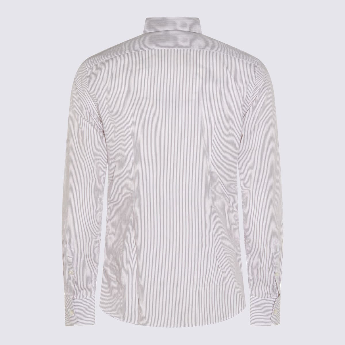 Glanshirt White And Brown Cotton Shirt In Animal Print