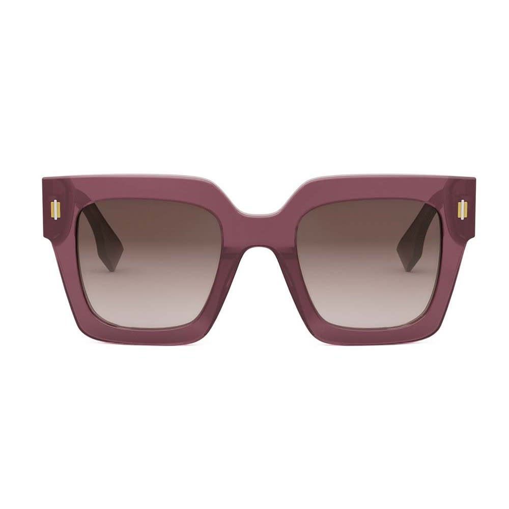 Fendi Sunglasses In Viola/marrone Sfumato