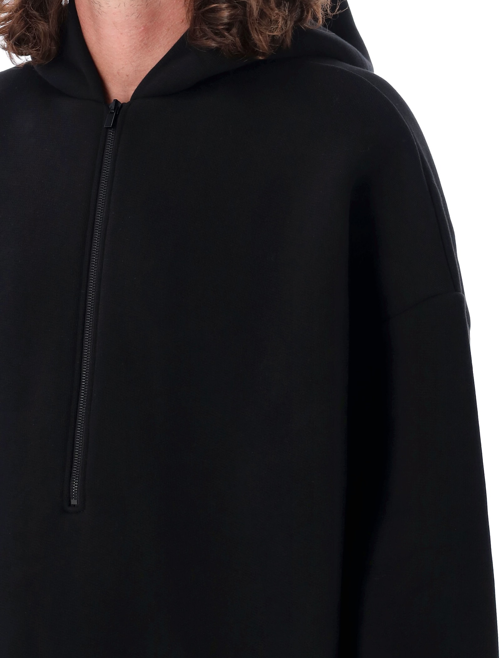 Shop Fear Of God Half Zip Hoodie In Black