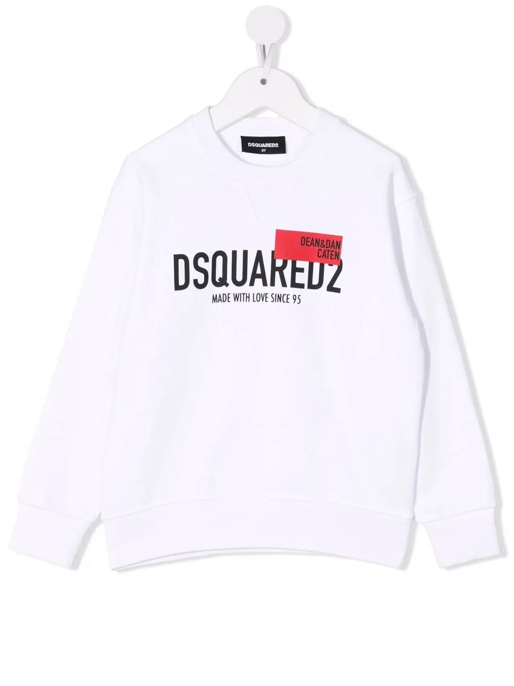 Kids White Sweatshirt With Dsquared2 made With Love Print