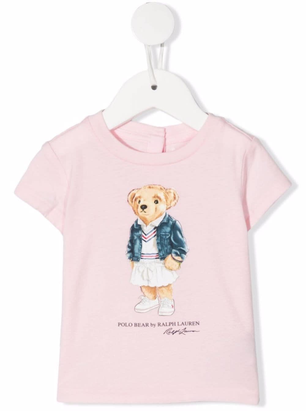 Polo Ralph Lauren Kids Baby Girls Pink Cotton T-shirt With Logo Print
