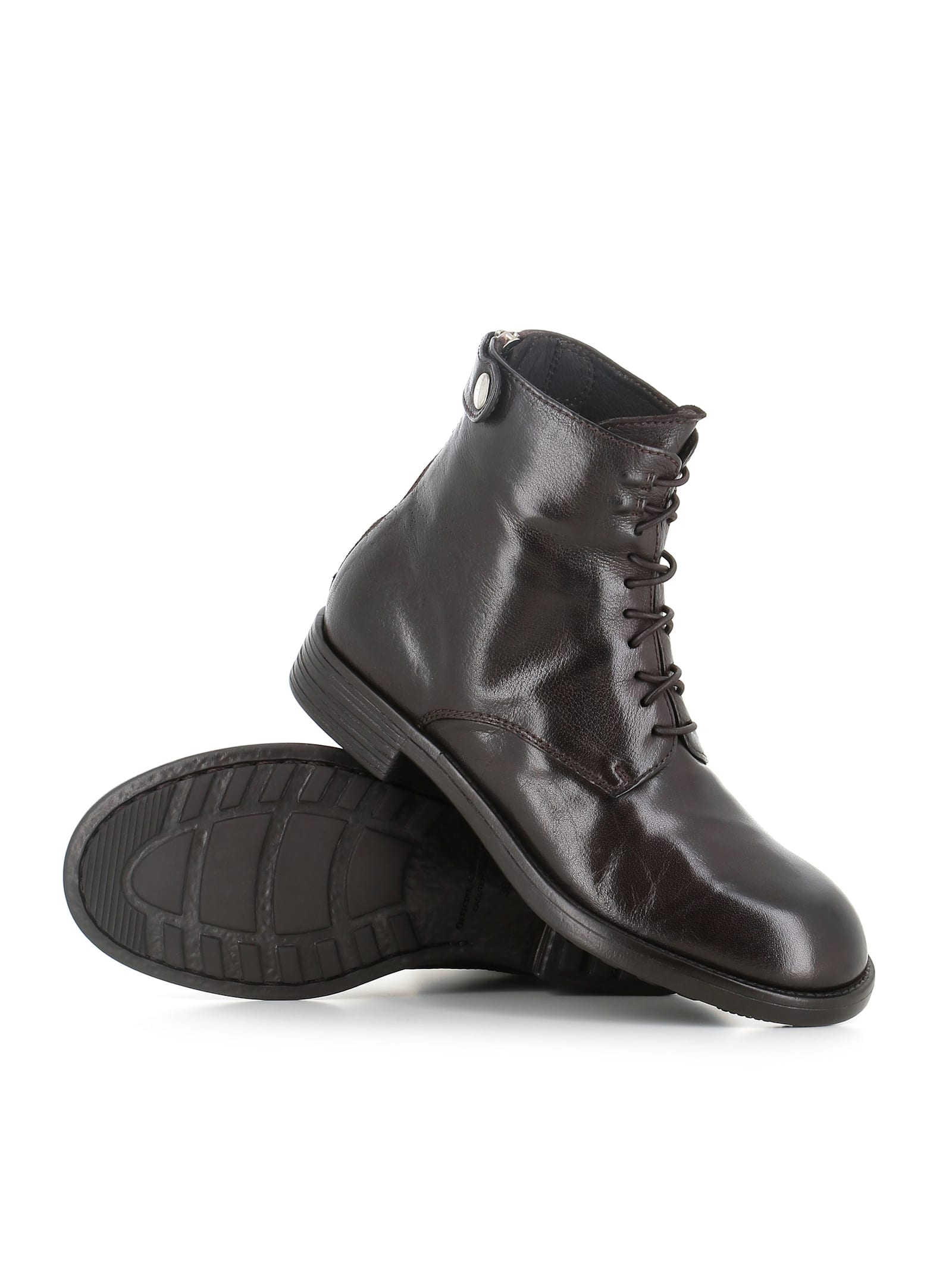 Officine Creative Lace-up Zip-detail Boots In Black