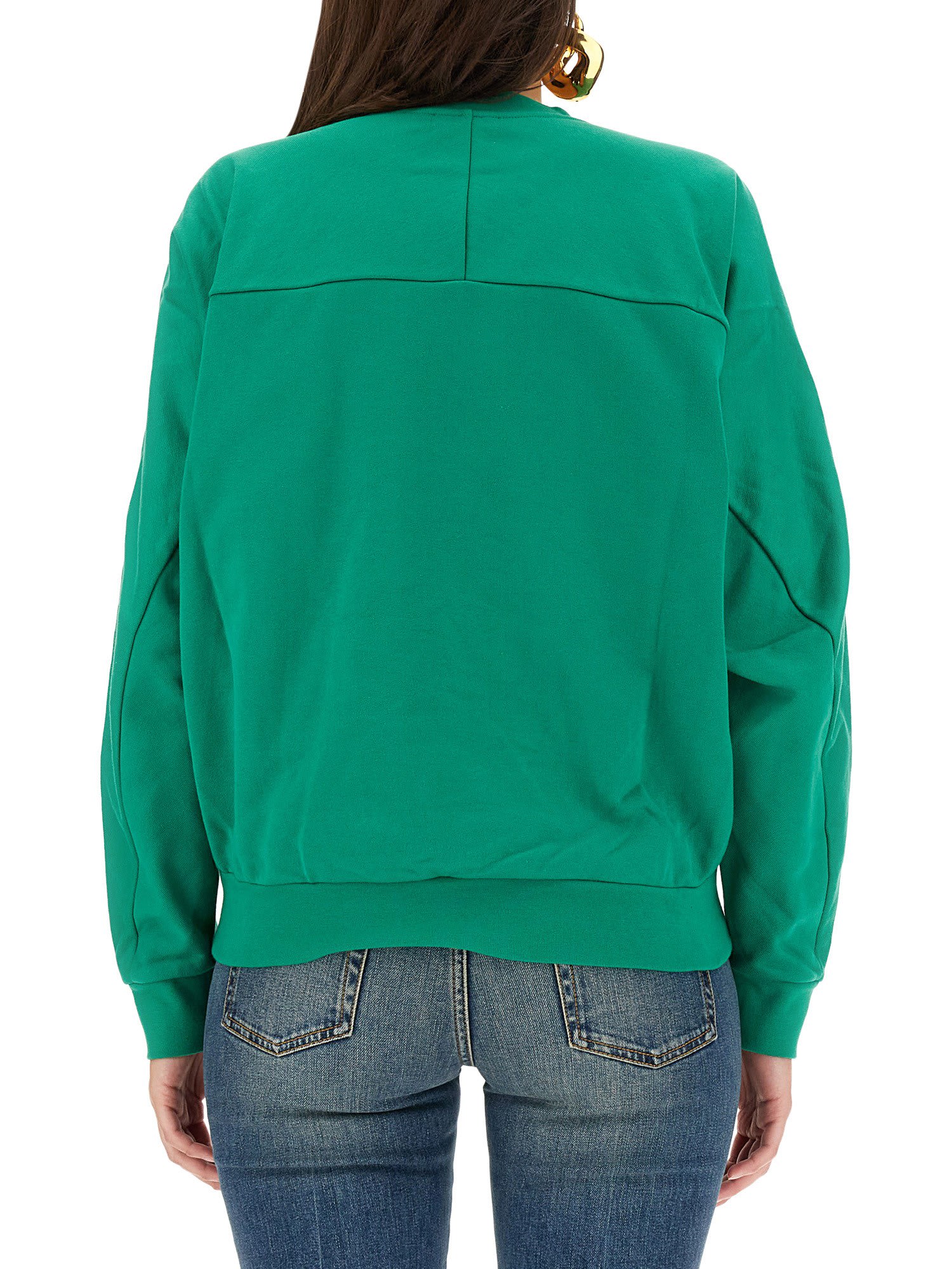 Alexander Mcqueen Mcqueen Women 'varsity Skull' Sweatshirt In Verde