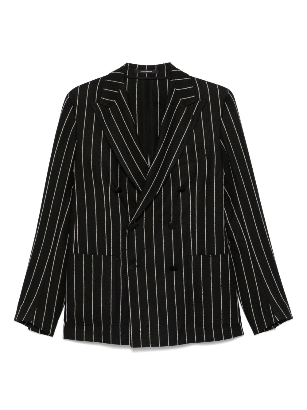 Tagliatore Striped Blazer In Black