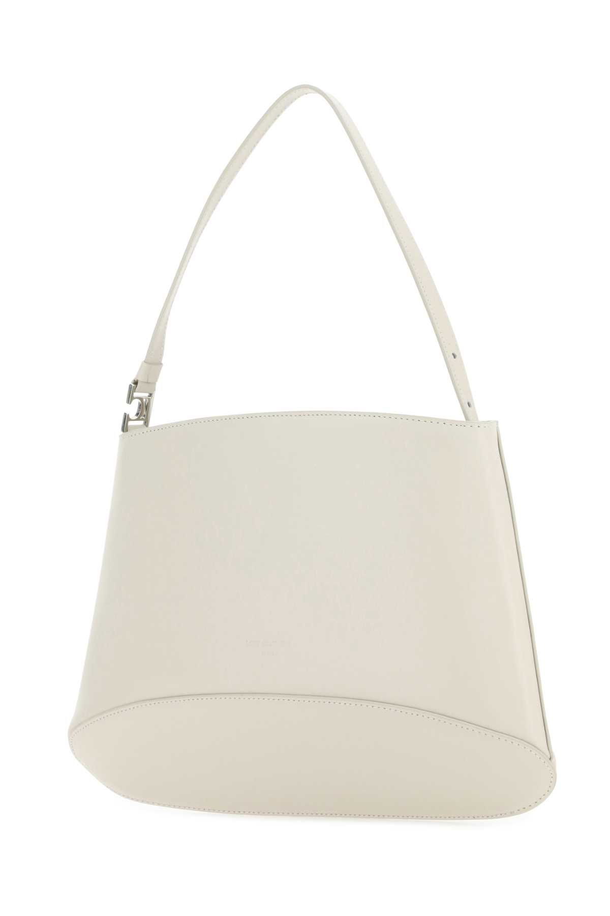 Low Classic Ivory Leather Handbag In 0813