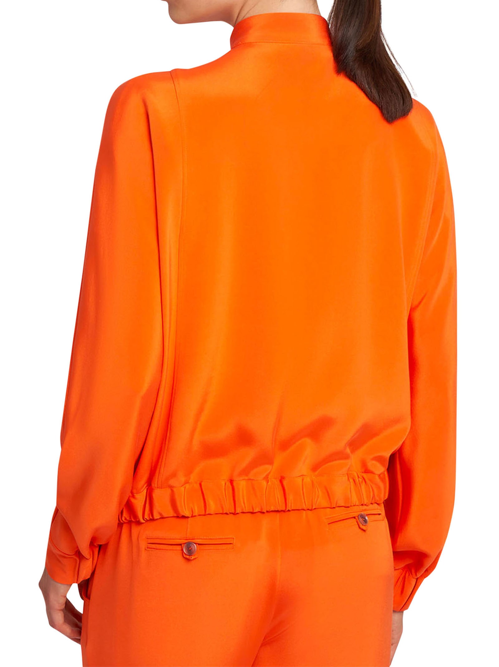 Shop Kiton Shirt Silk In Orange