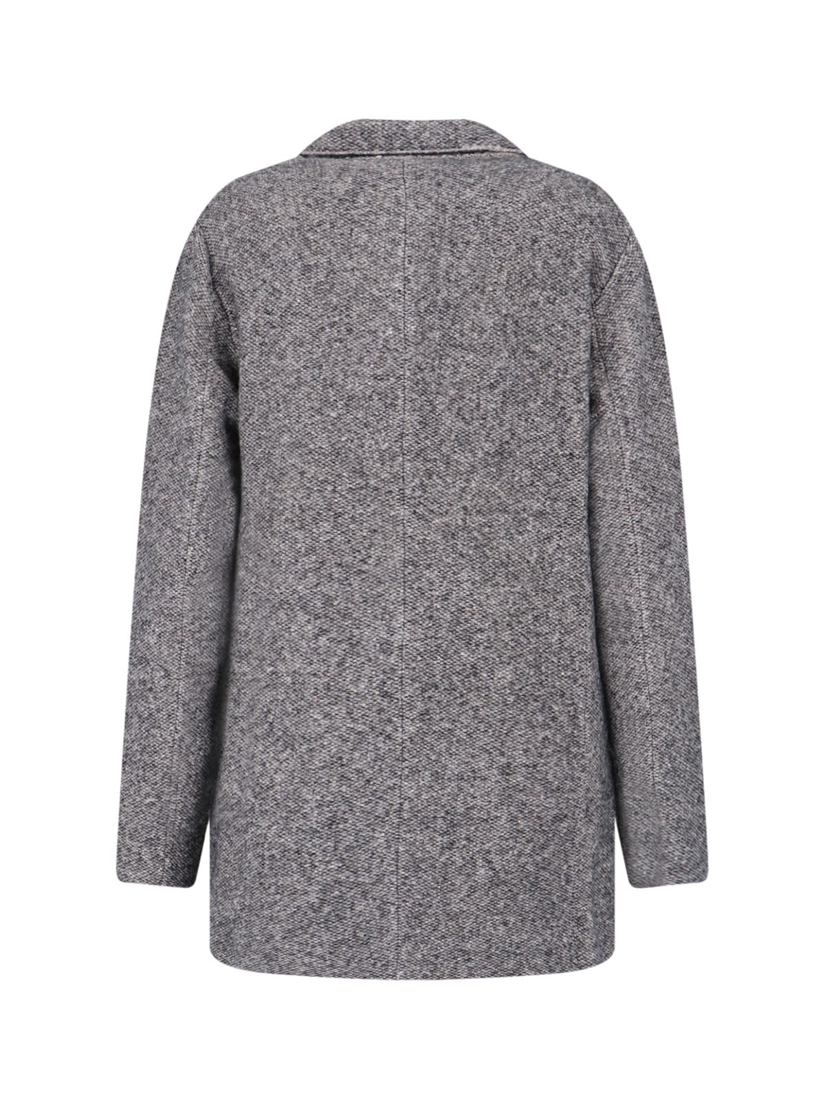 Giorgio Armani Textured Blazer With Flap Pockets And Lapel In Gray