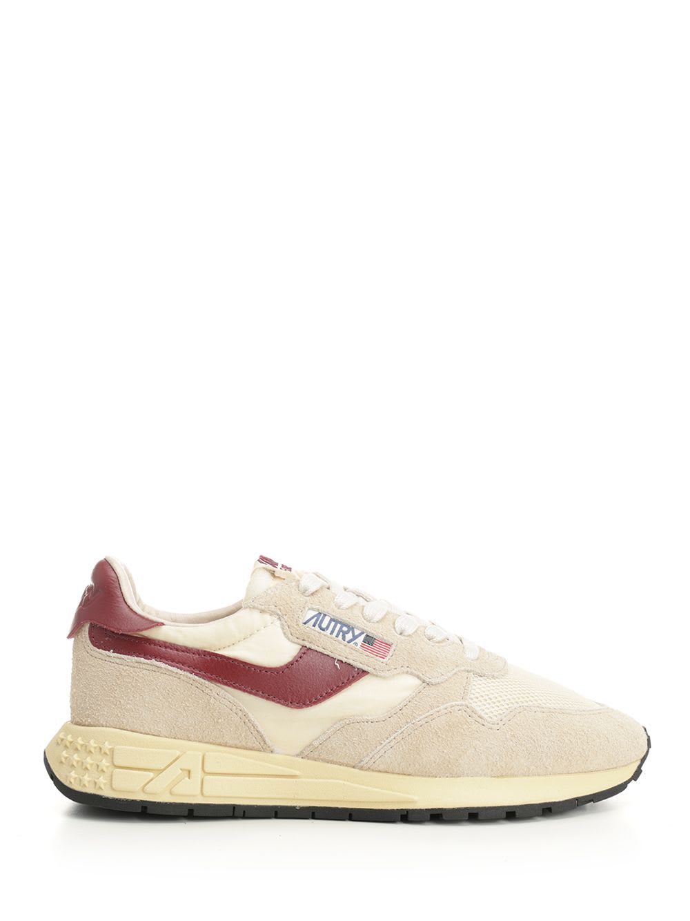 Autry Low Suede Net Sneakers With Contrast Panel In Multi