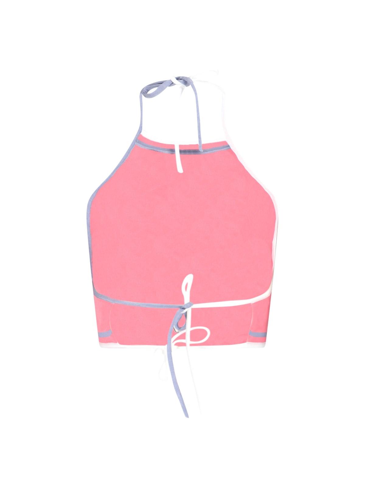 Fendi Dark Pink Viscose Blend Crop Top In Pink