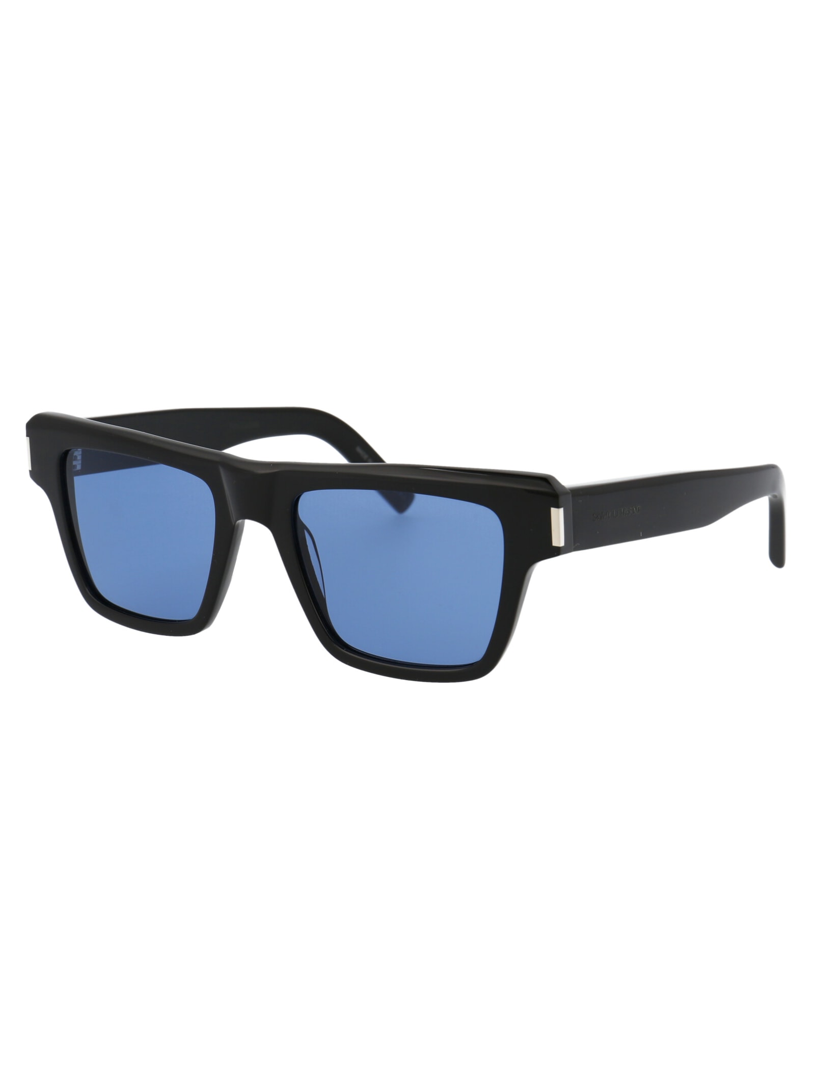 Shop Saint Laurent Sl 469 Sunglasses In 005 Black Black Blue