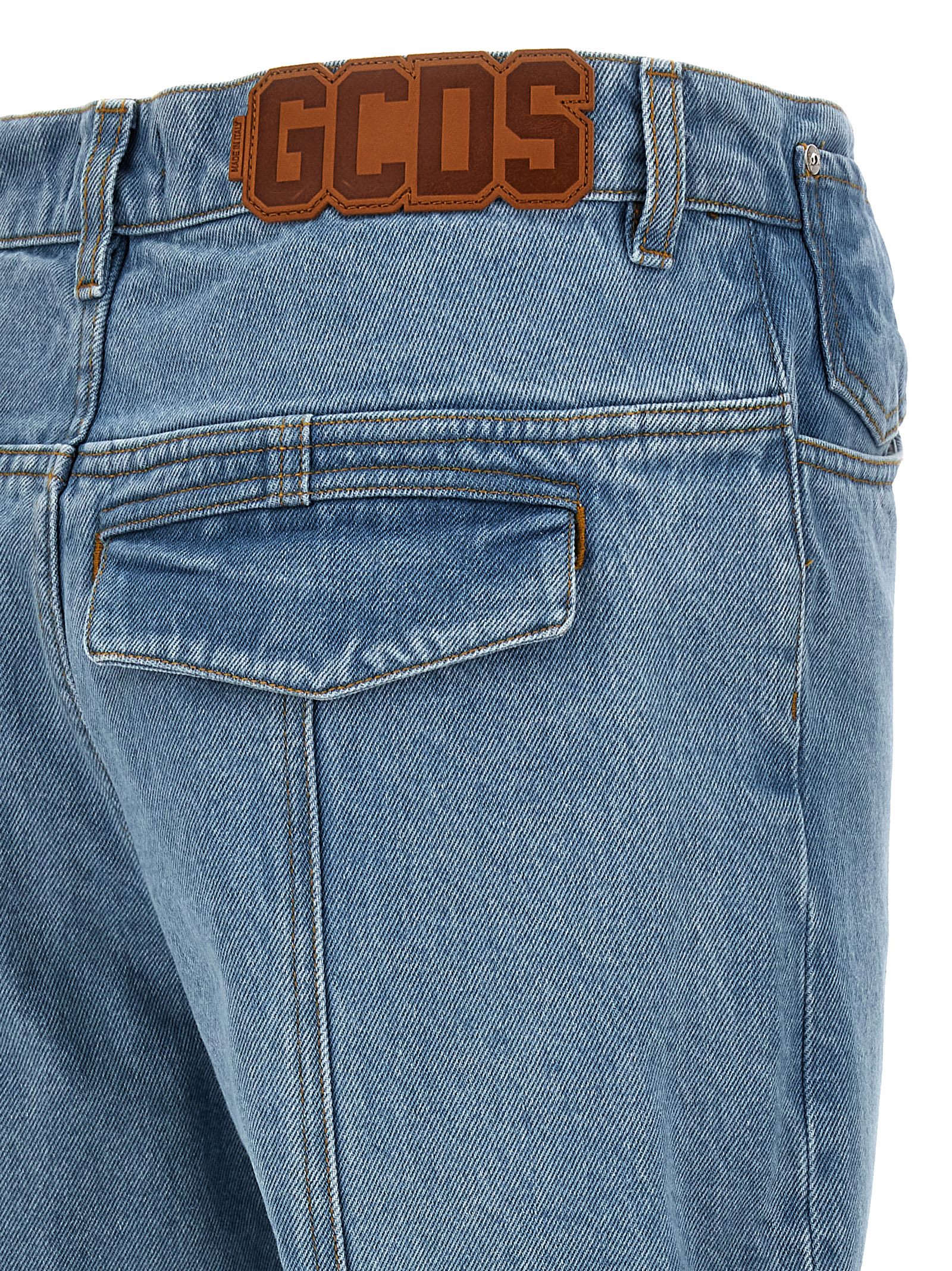 Shop Gcds Denim Ultrapocket Jeans In Light Blue