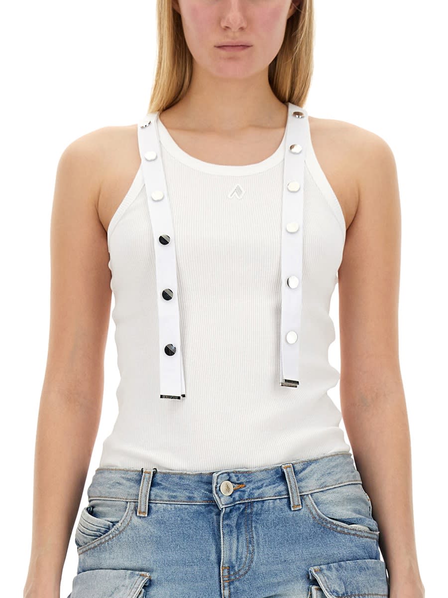 Shop Attico Jersey Tank Top In White