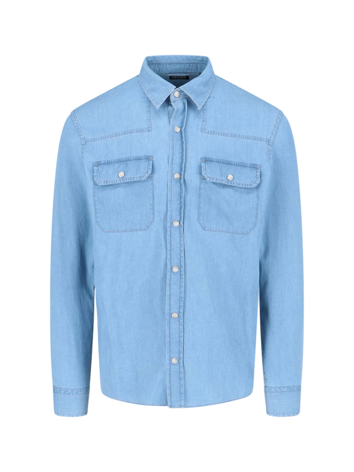 Shop Zegna Classic Shirt In Light Blue