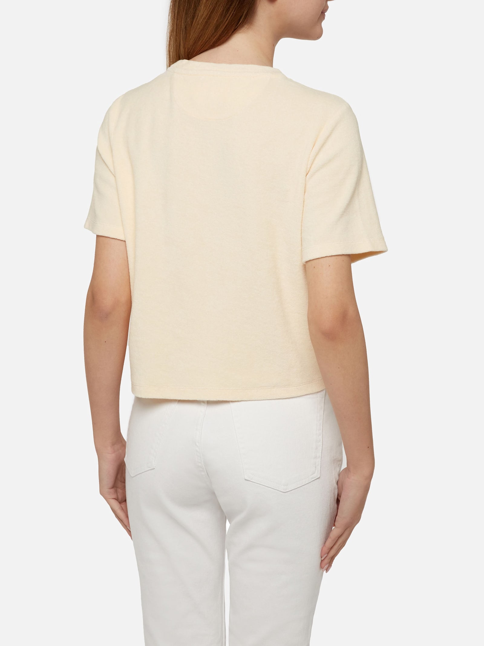 Mc2 Saint Barth Beige Terry Cotton T-shirt Aleja In Beige