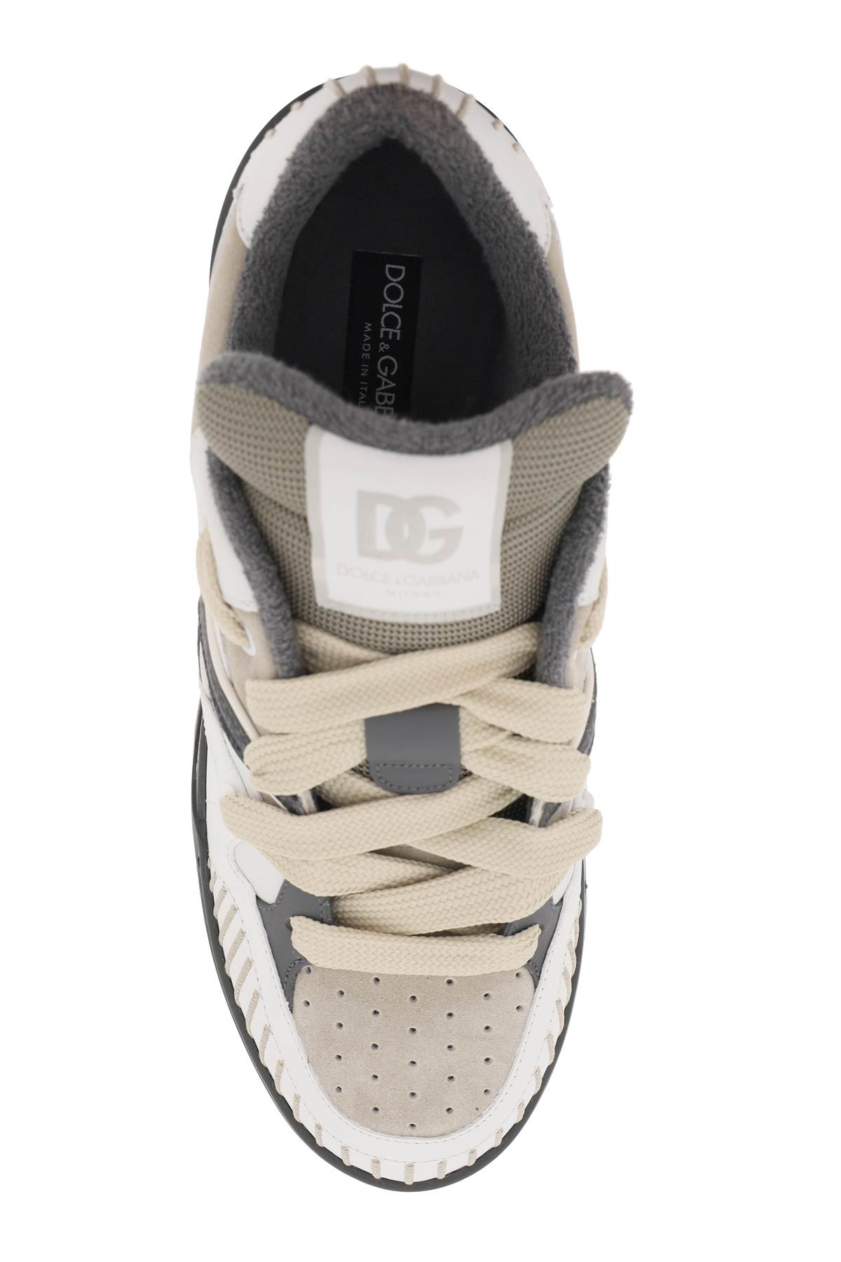 Dolce & Gabbana New Roma Leather Sneakers In Tortora