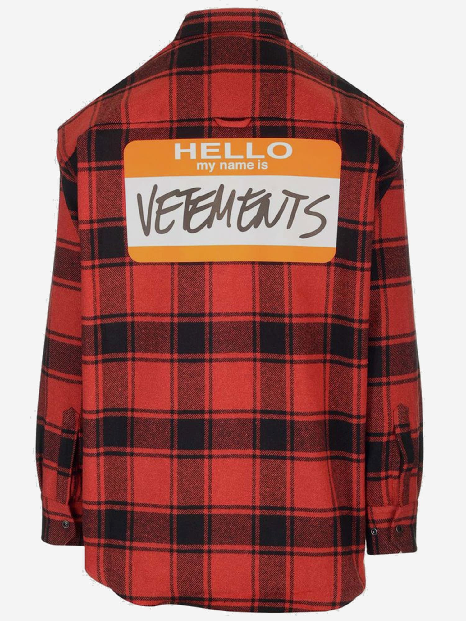 Vetements Cotton Blend Shirt With Check Pattern In Red
