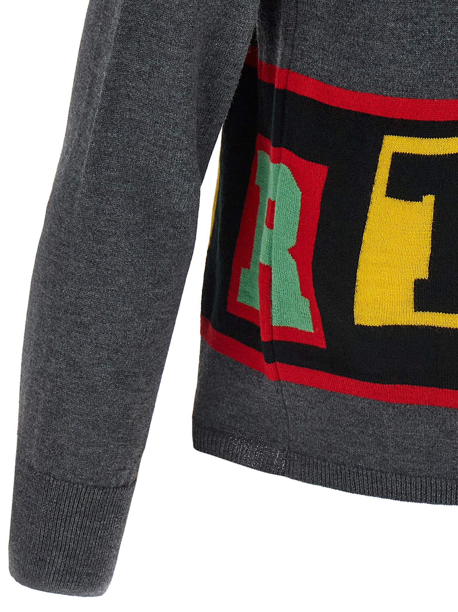 Comme Des Garçons Shirt Intarsia Sweater Sweaters And Cardigans Gray In Gray
