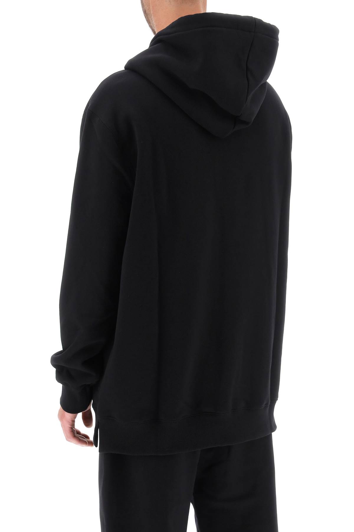 Shop Lanvin Curb Lace Oversized Hoodie In Black