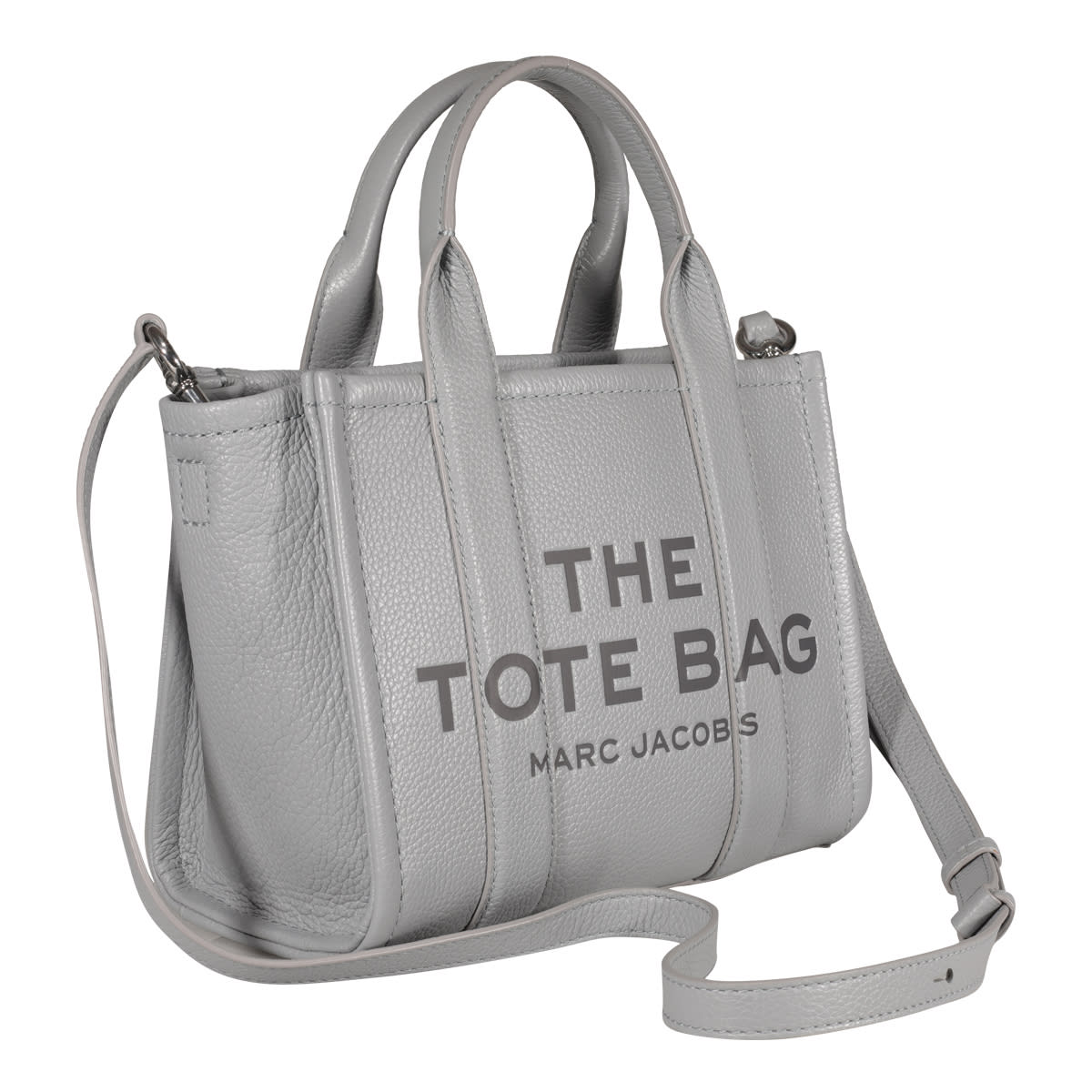 Marc Jacobs The Leather Medium Tote Bag In Grey