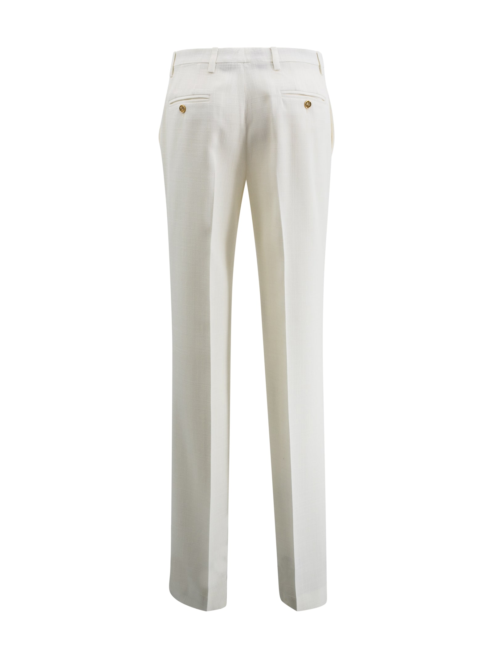 Shop Etro Straight-cut Trousers In White