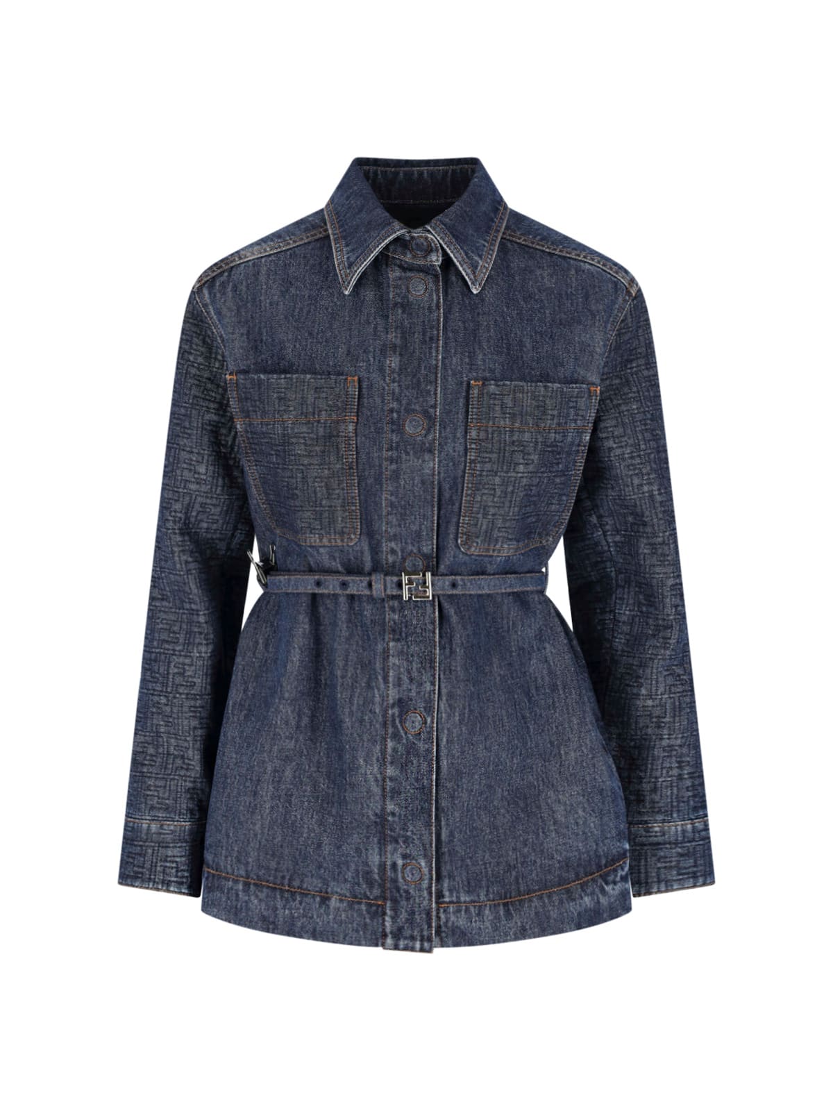 Fendi Ff Denim Jacket In Multi