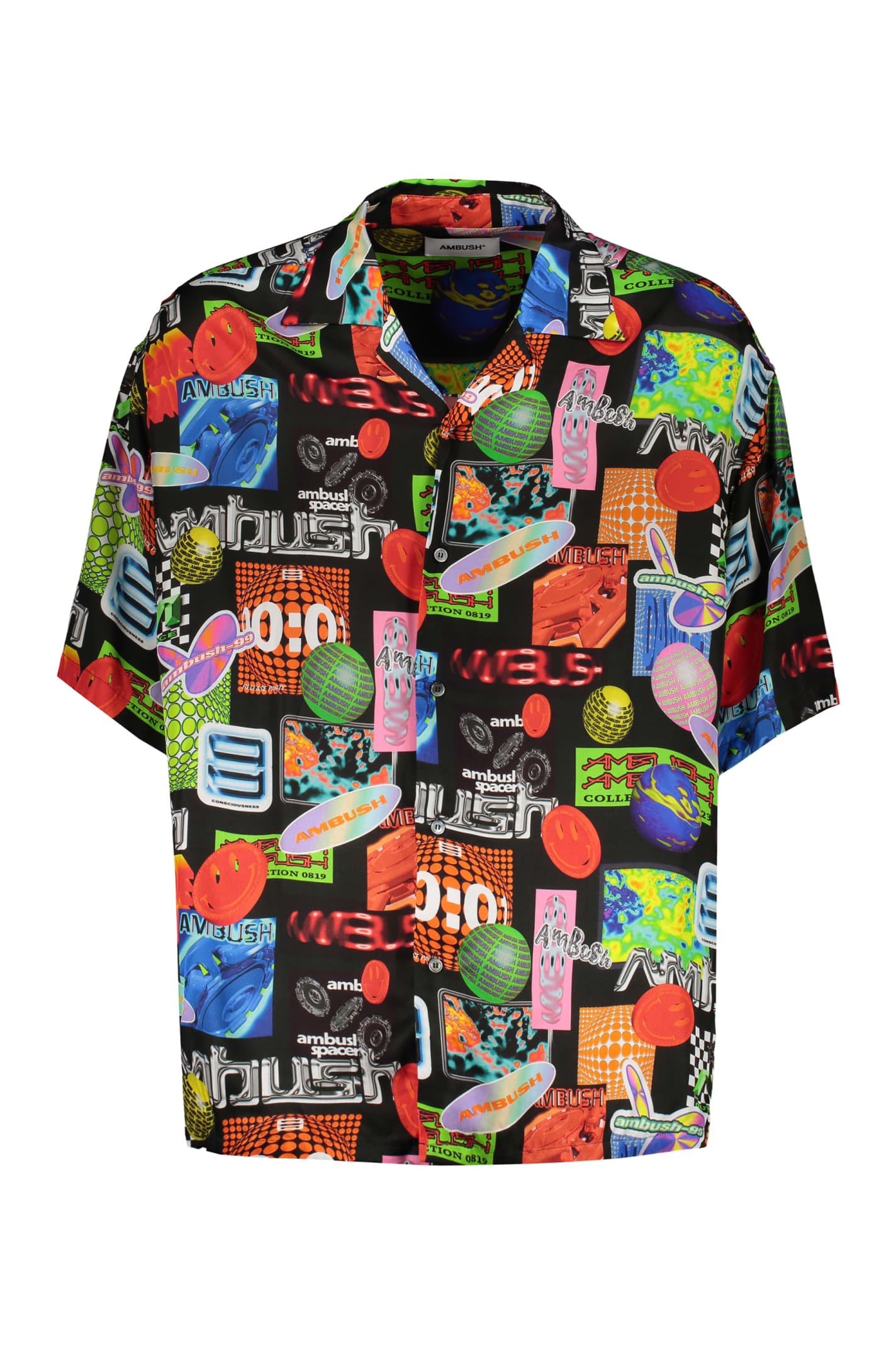 Shop Ambush Printed Viscose Shirt In Multicolour