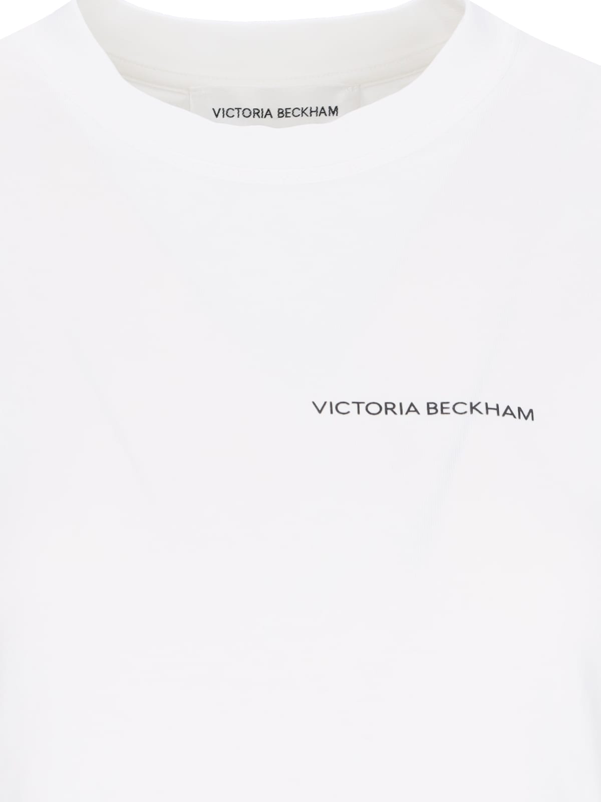 Shop Victoria Beckham Shrunken Logo T-shirt In White