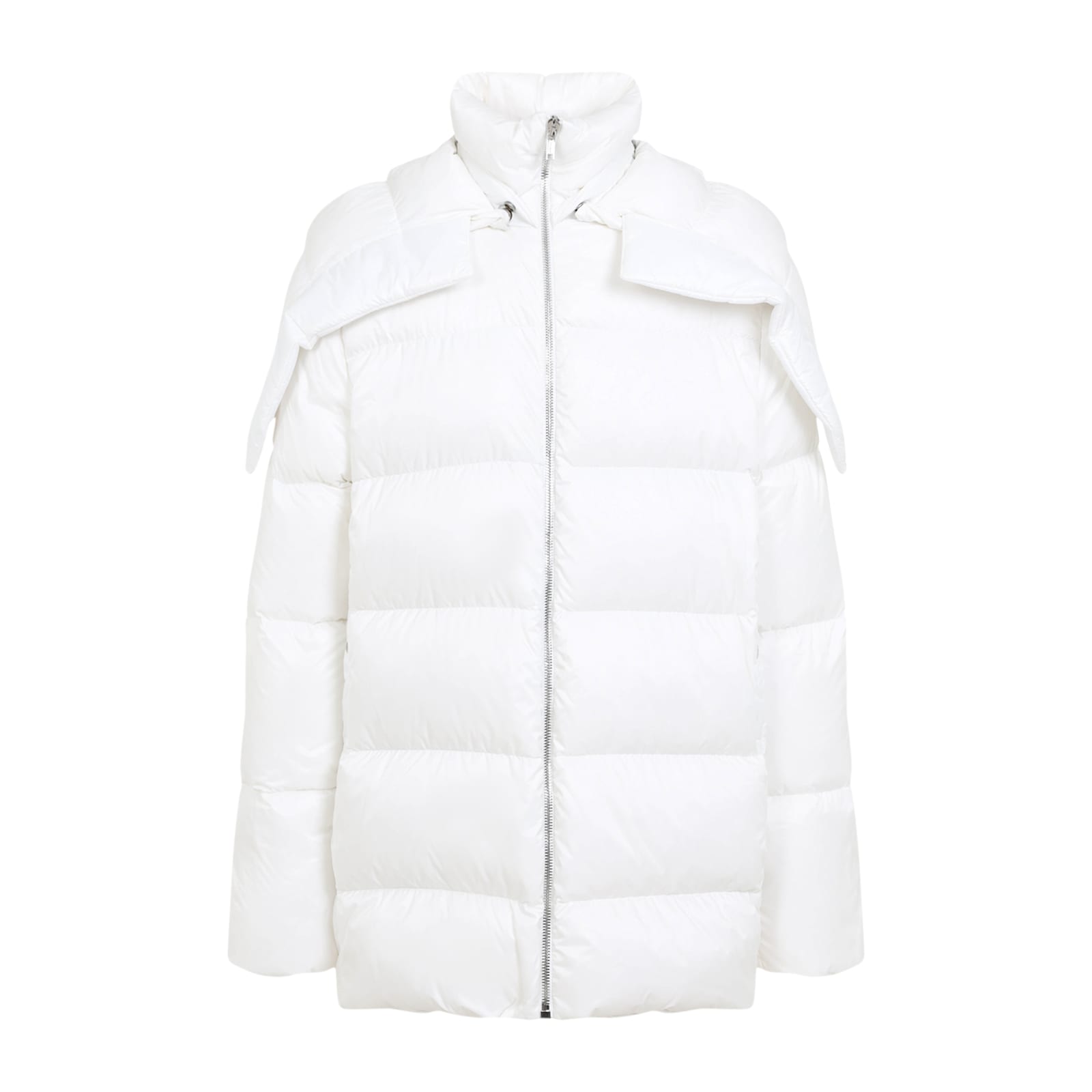Moncler Genius Mu02d1c02 Hooded Cyclopic Coat In Milk