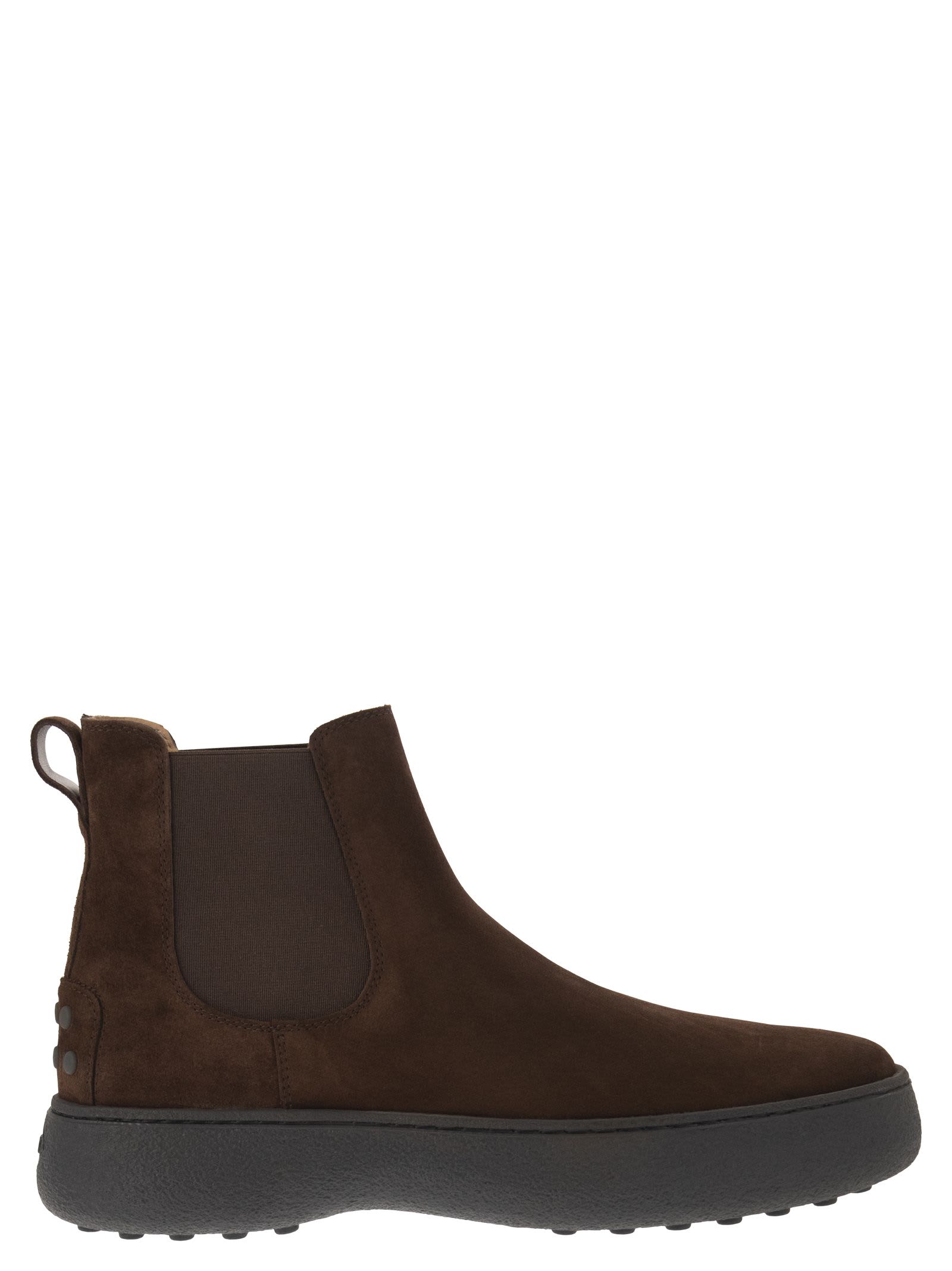 Shop Tod's Chelsea Boot Tods W. G. In Suede Leather In Brown