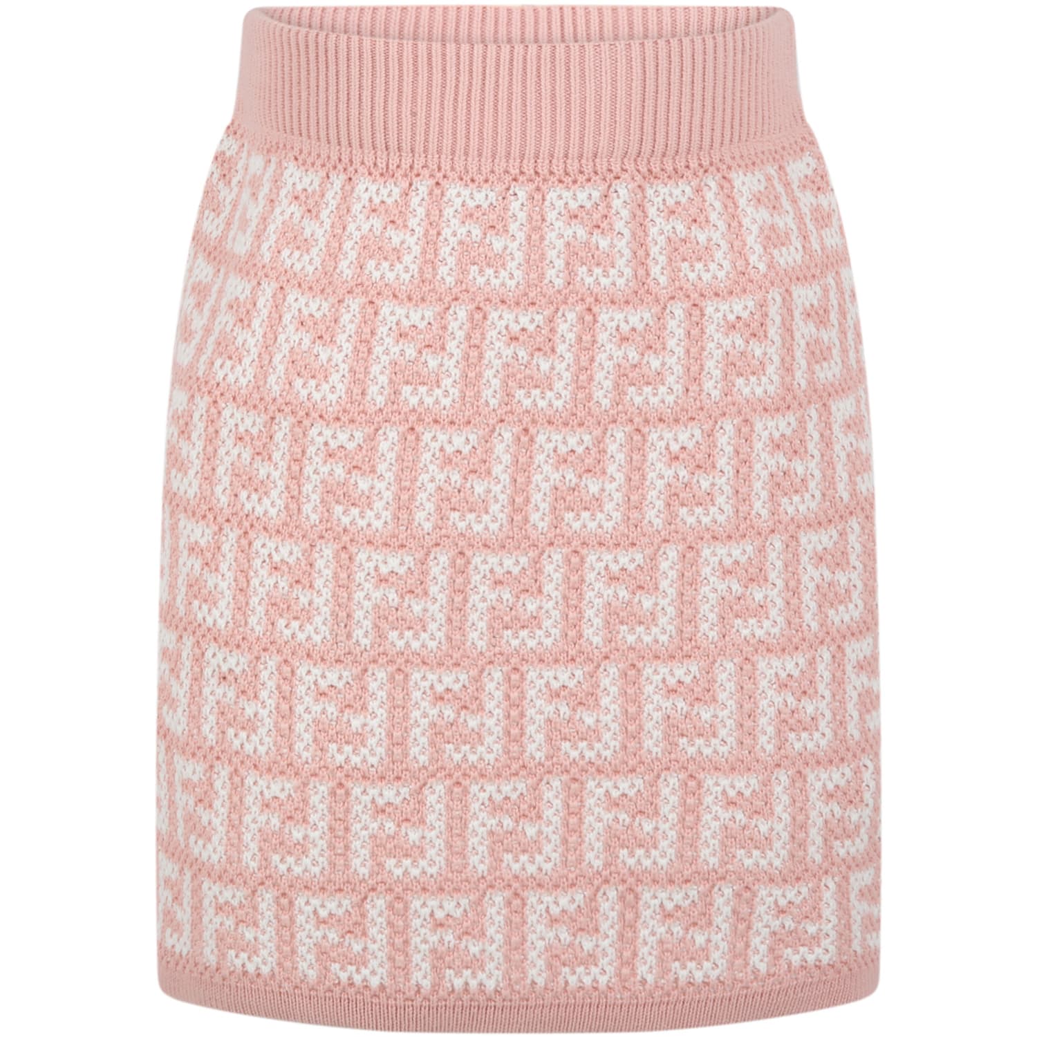 Fendi Pink Skirt For Girl With Double Ff