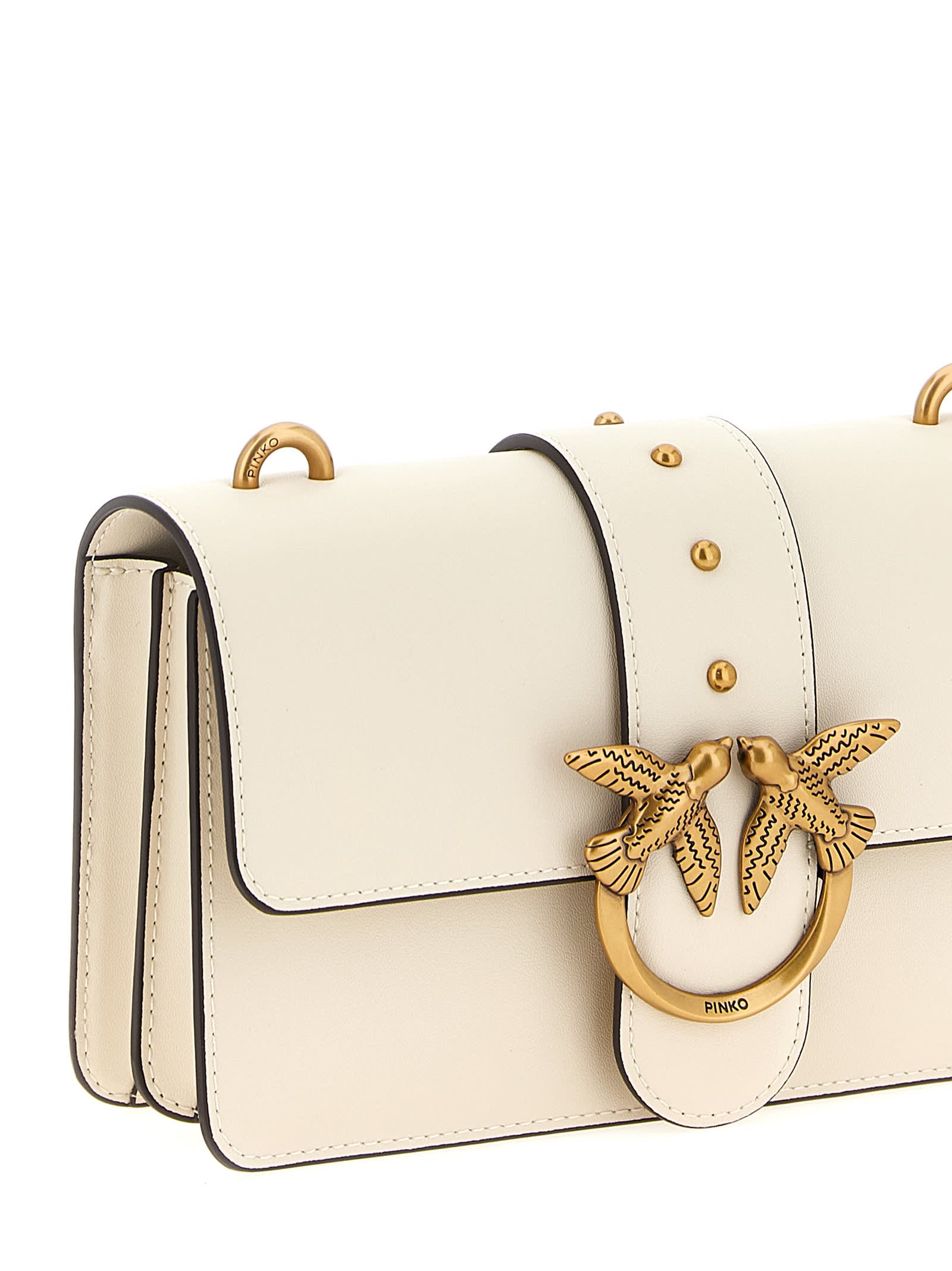 Pinko Love One Mini Crossbody Bag In White