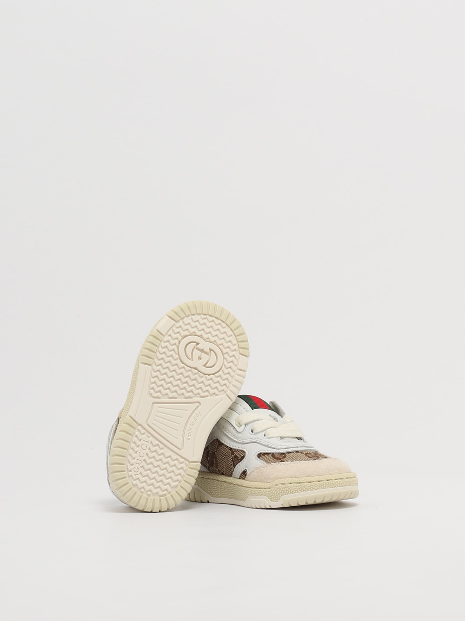 Shop Gucci Sneakers Sneaker In Bianco-beige