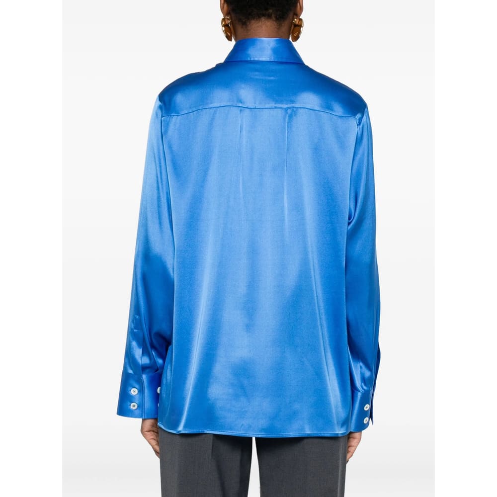 Covert Point-collar Blouse In Blue