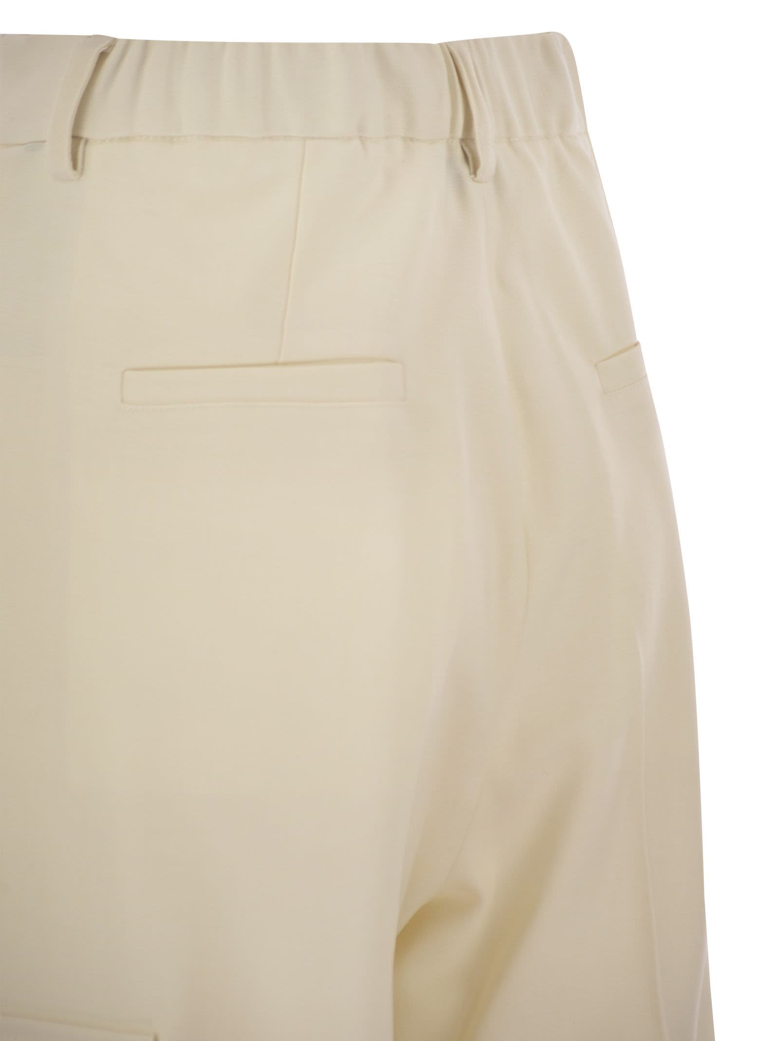 Herno Cargo Trousers In Wool And Viscose Blend In Neutral