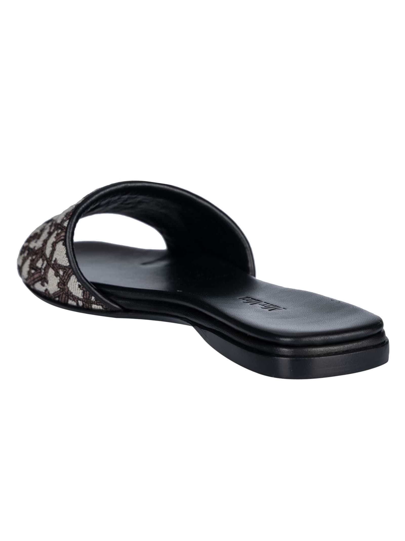 Max Mara Logo Monogram Sliders In Mogano