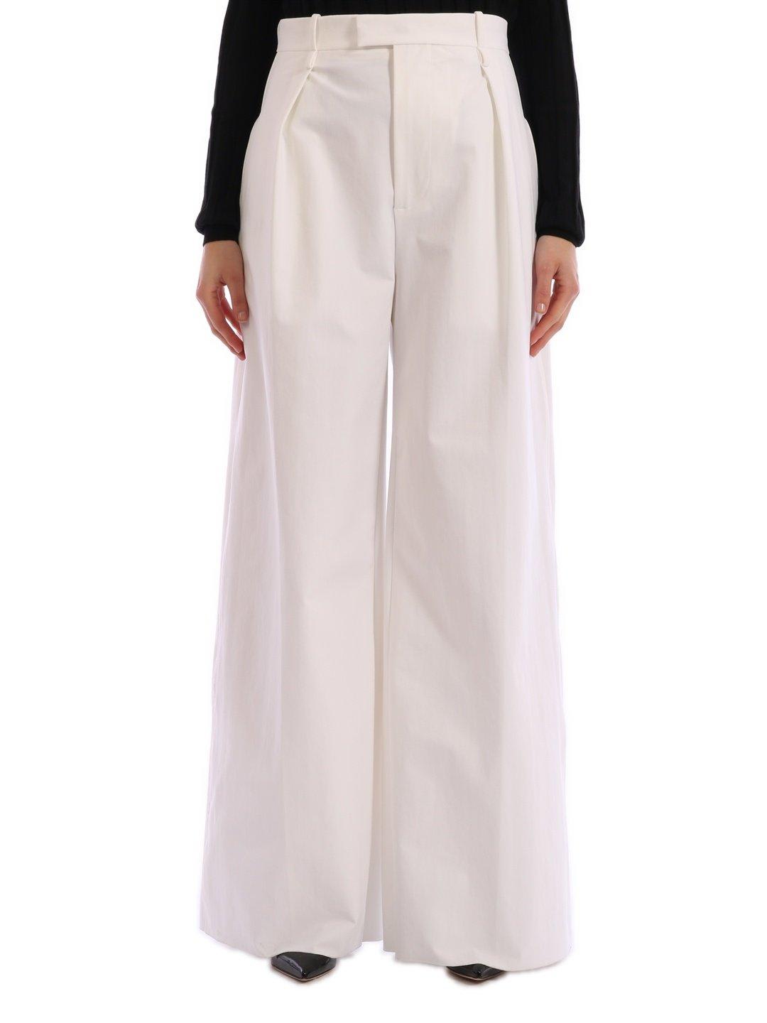 Shop Bottega Veneta Wide-leg Trousers In White