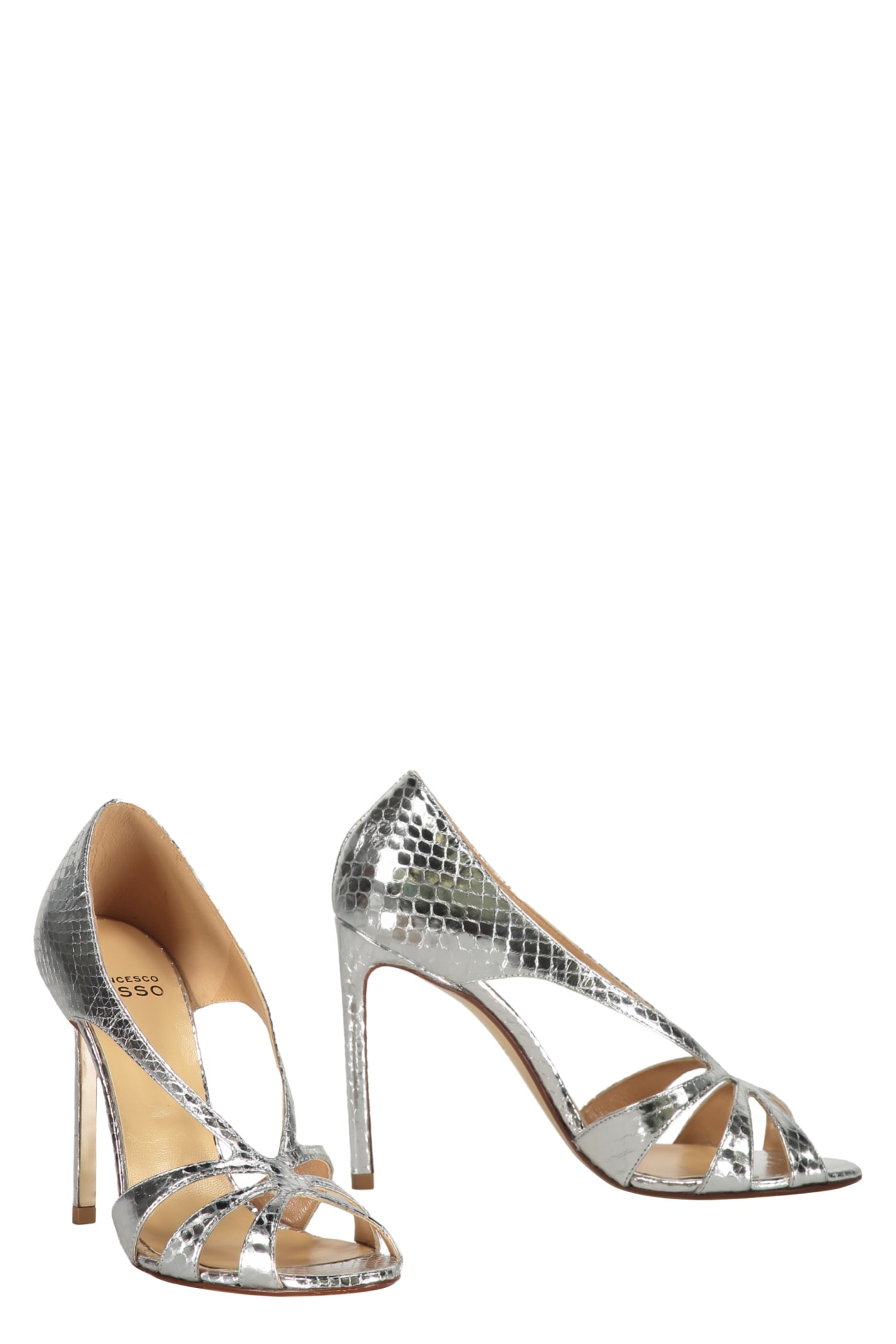 Shop Francesco Russo Heeled Sandals In Silver