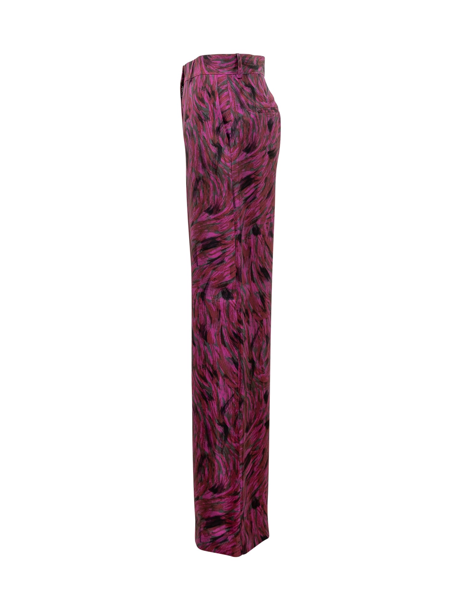 Shop Lanvin Fuchsia Fur Pants